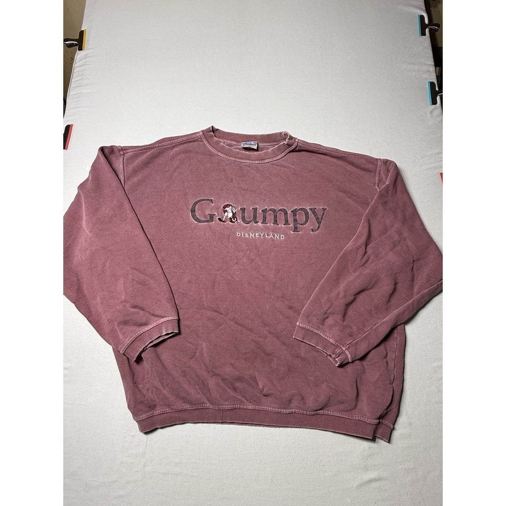 Y2K Walt Disney World "Grumpy" Sweatshirt Cotton  Distressed L  Grunge Russia